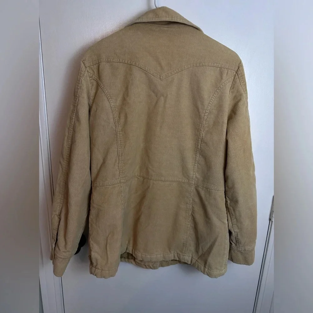 corduroy Beige Women’s Weather Tamer snap button jacket size large